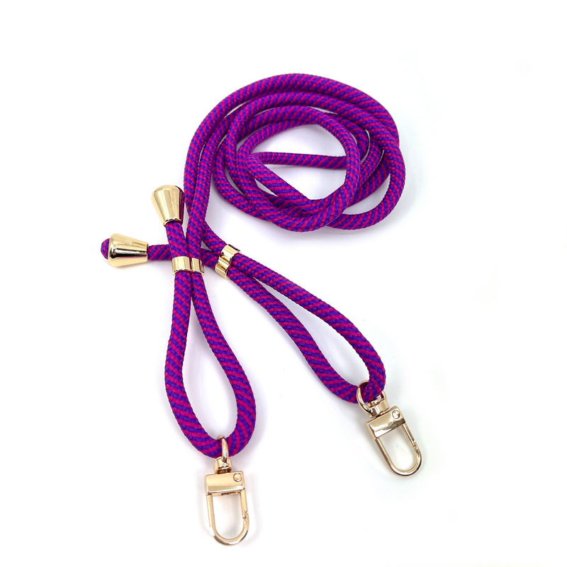 Pink Metallic Rope Lanyard w patch