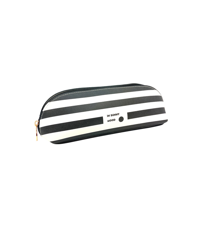 Sunny Pencil Case Small Stripe Black