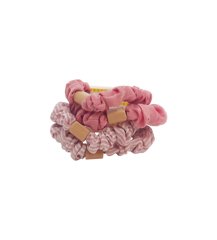 Sunny Skinny Scrunchy 4 Set - Stripe Pink