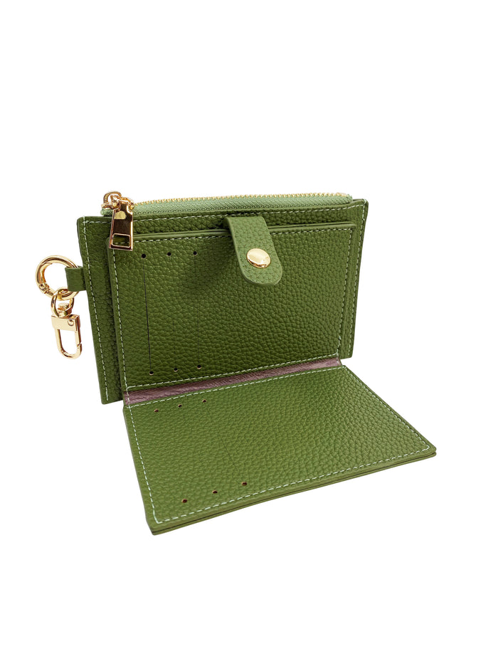 Card Holder Coin Zip Purse Khaki