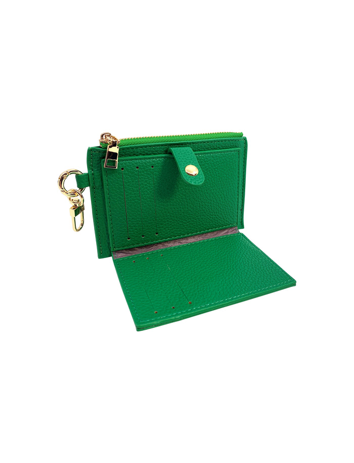 Card Holder Coin Zip Purse Green