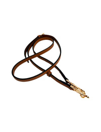 Galina Leather Strap Brown Gold