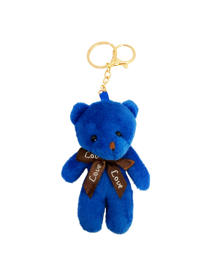Furry Teddy Charm Dark Blue