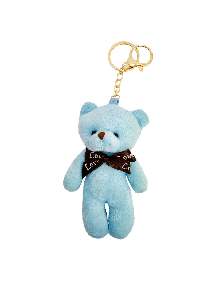 Furry Teddy Charm Light Blue