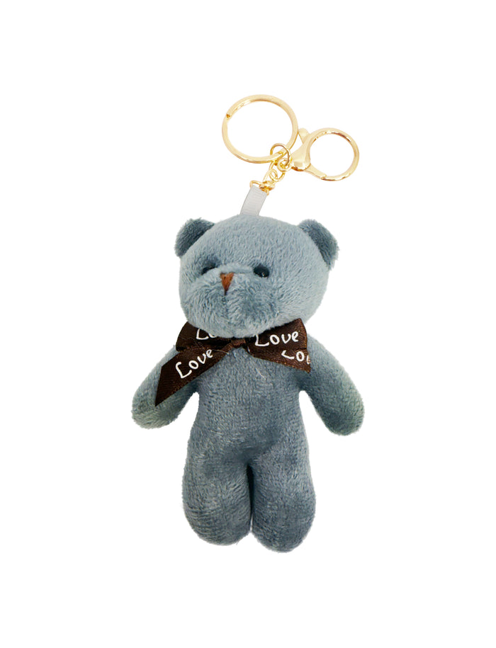 Furry Teddy Charm Grey