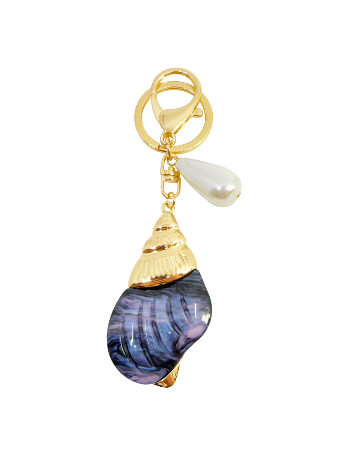 Shell Key Charm Blue