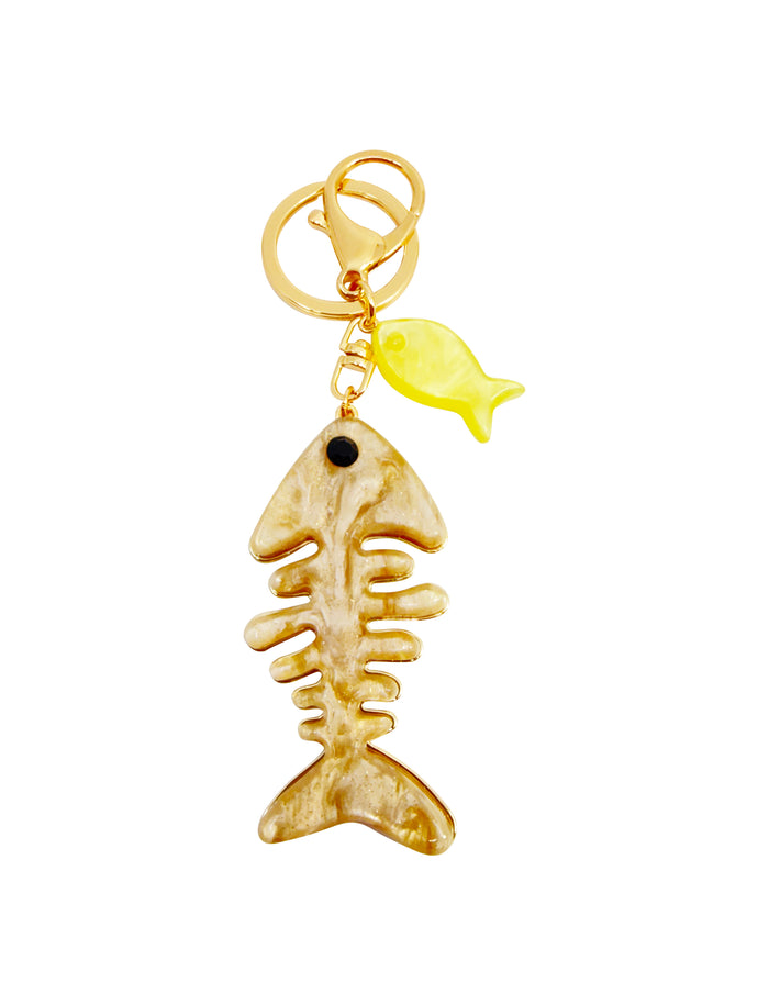 Fish Bone Key Charm Beige