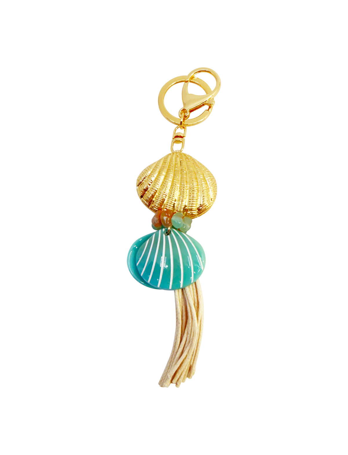 Shells Key Charm Beige Green