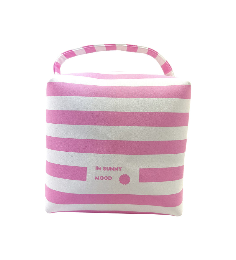 Sunny Square Cosmetic Stripe Pink