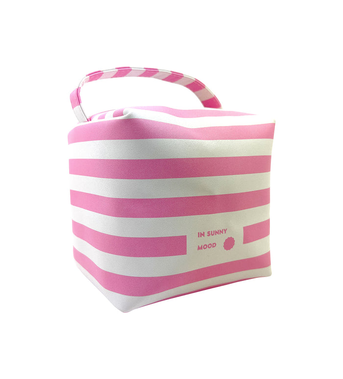 Sunny Square Cosmetic Stripe Pink