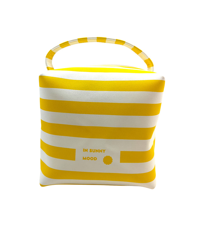 Sunny Square Cosmetic Stripe Yellow