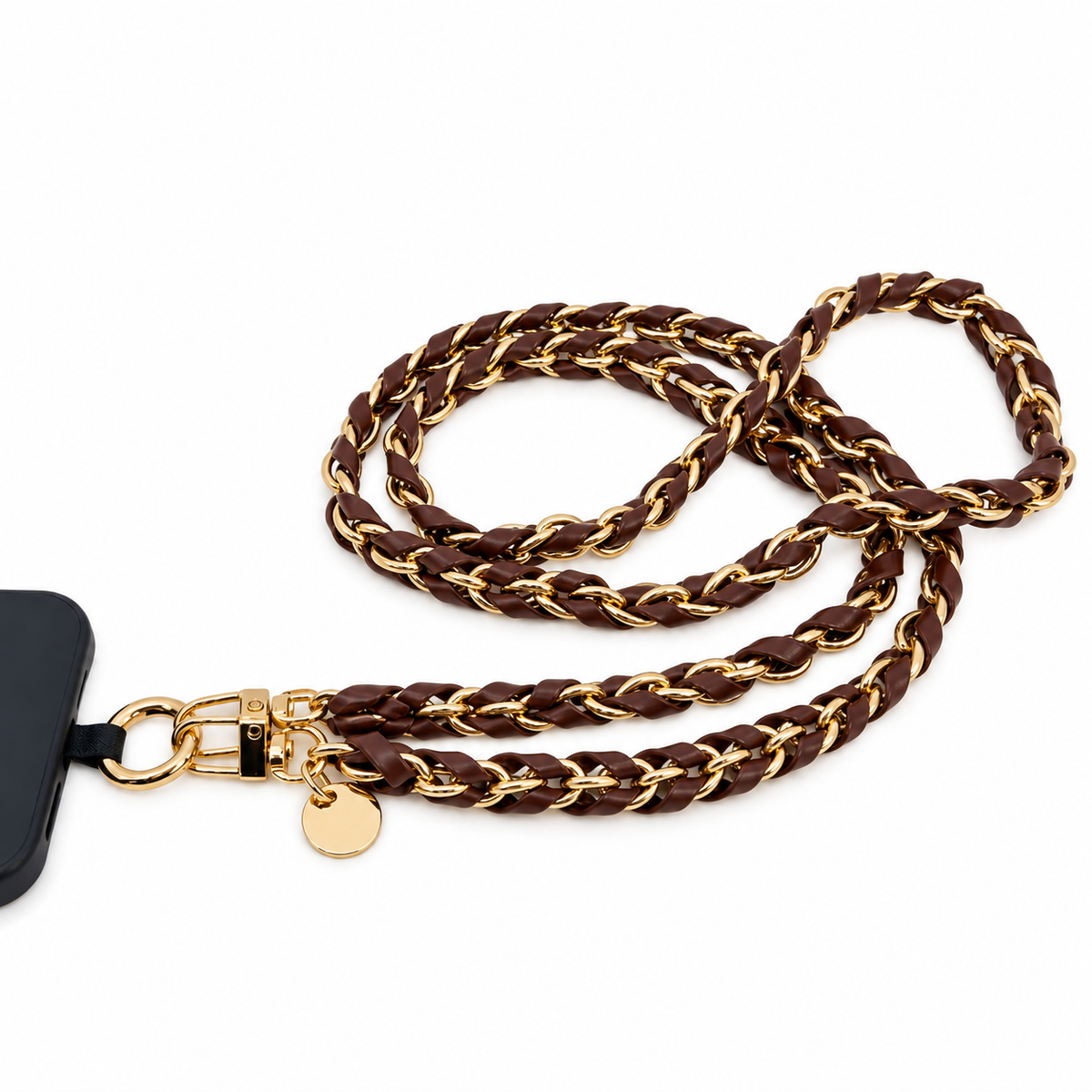 Dolores Extra Chain Strap Brown Gold