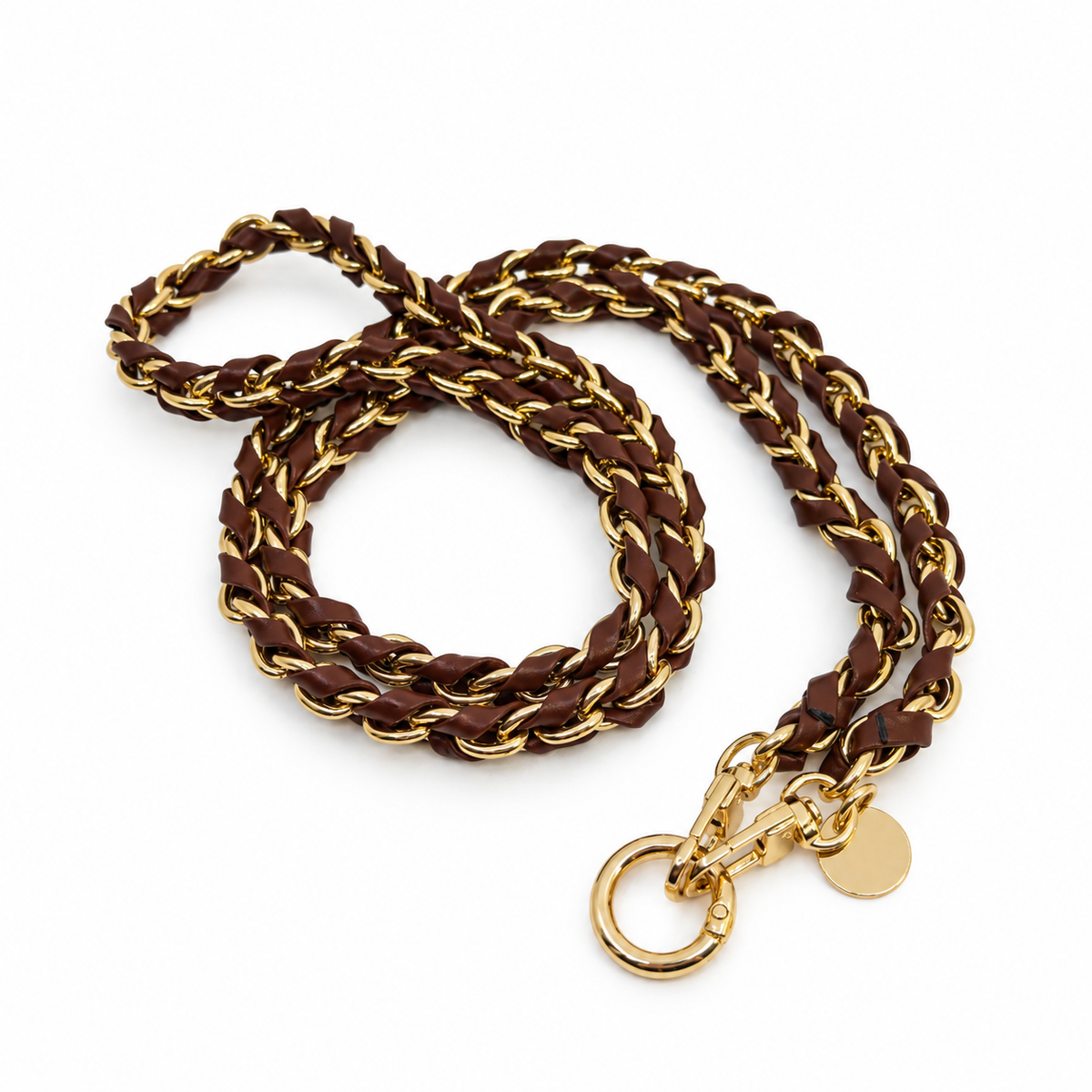 Dolores Extra Chain Strap Brown Gold