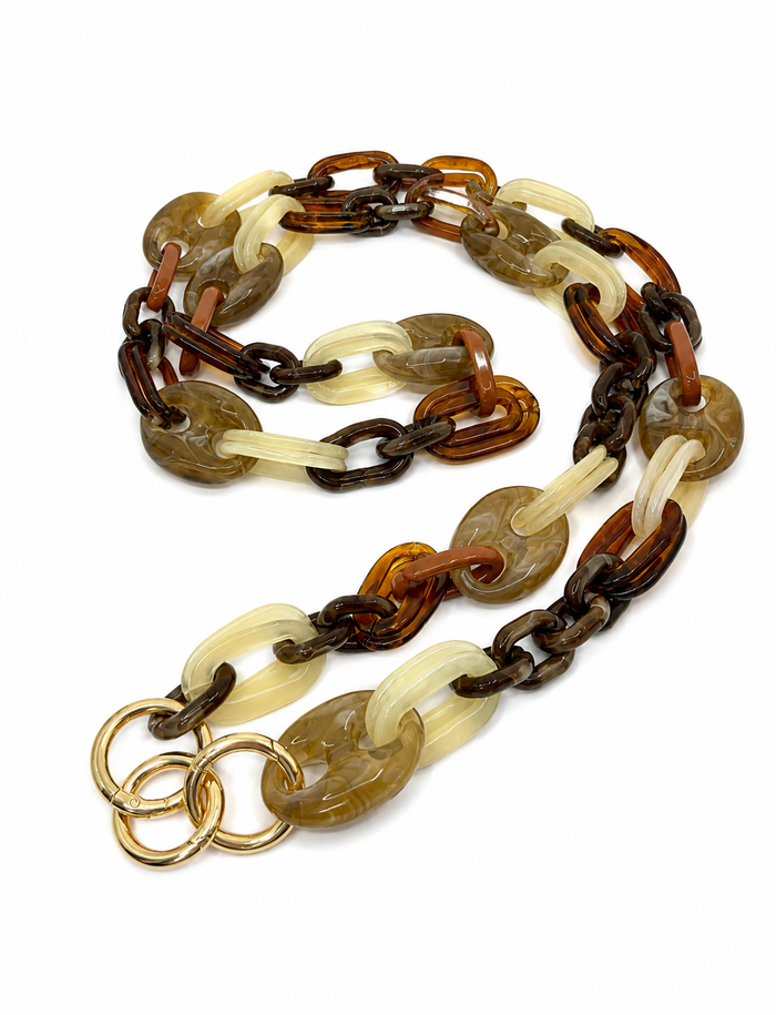 Tina Acrylic Chunky Strap Mix Brown 125