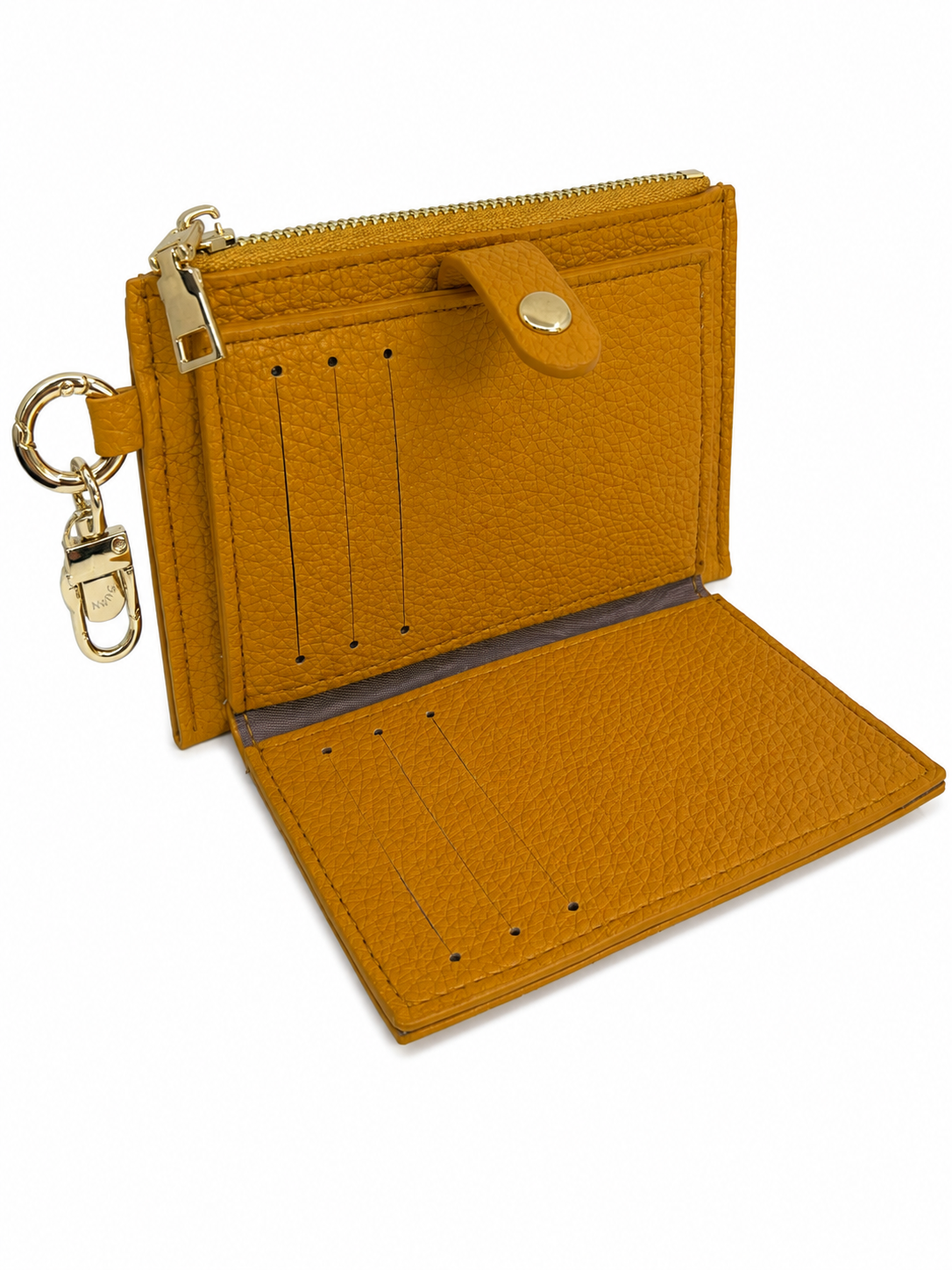Card Holder Coin Zip Purse Mustard