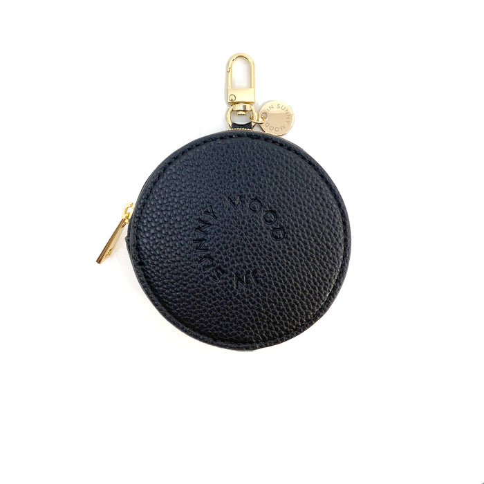 Phone Pouch Round Black Gold