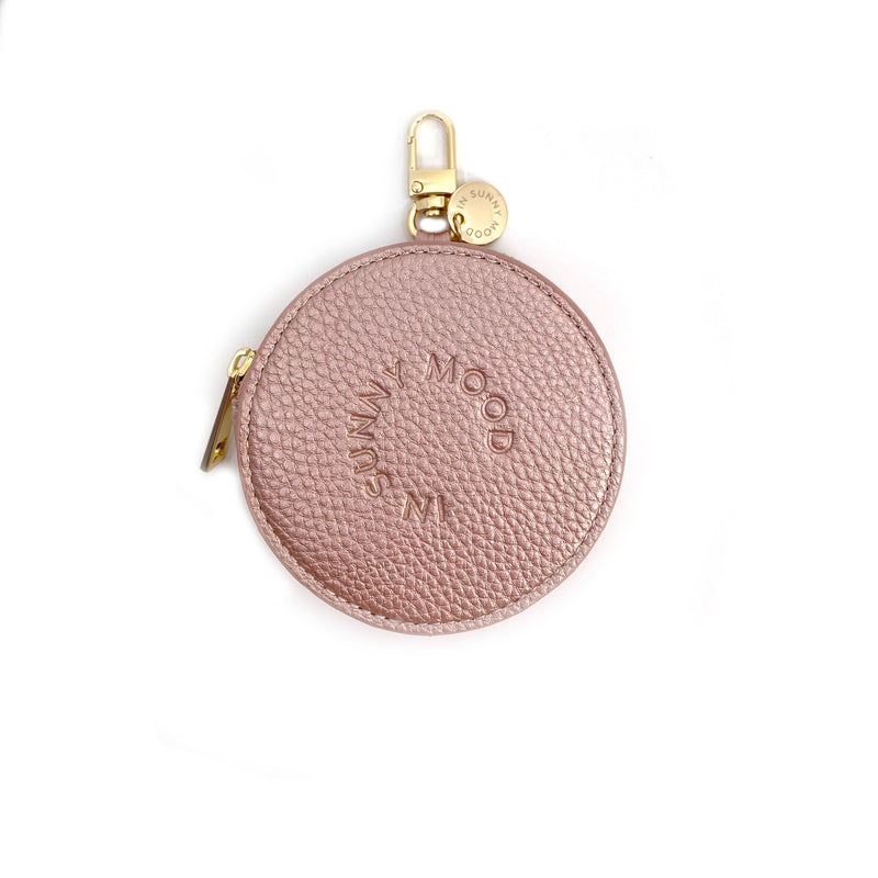 Phone Pouch Round Metallic Pink