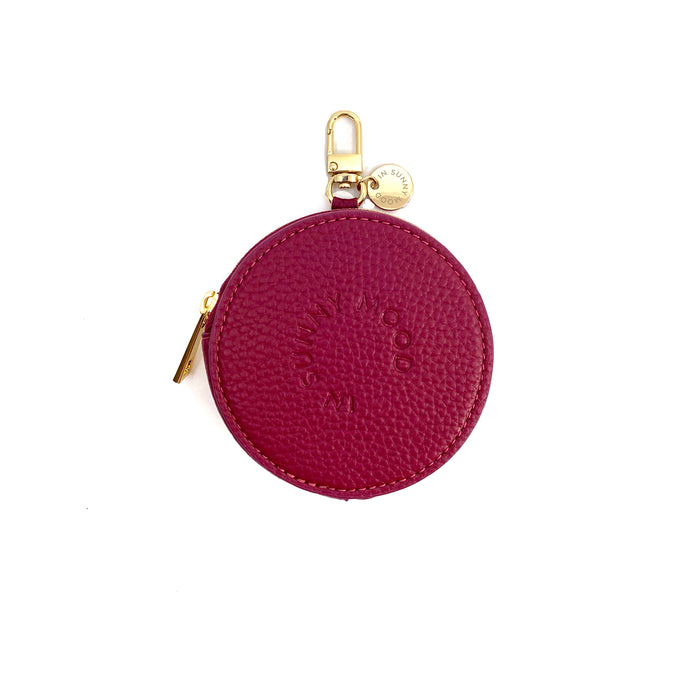 Phone Pouch Round Burgundy