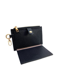 Card Holder Coin Zip Purse Black