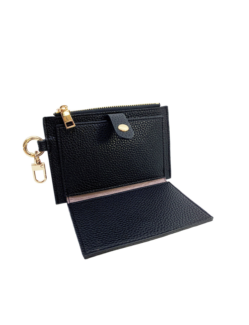 Card Holder Coin Zip Purse Black