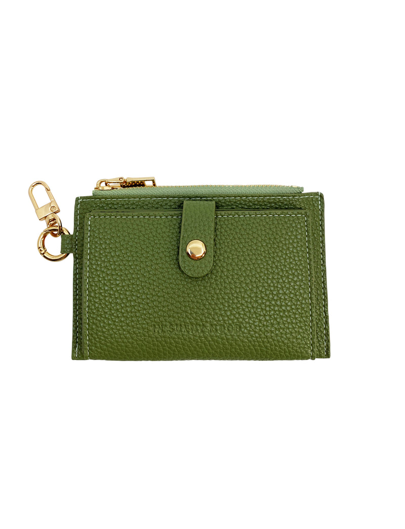 Card Holder Coin Zip Purse Green