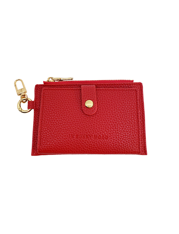 Card Holder Coin Zip Purse Red