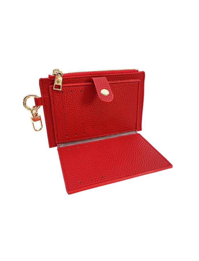 Card Holder Coin Zip Purse Red