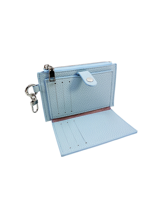 Card Holder Coin Zip Purse Light Blue