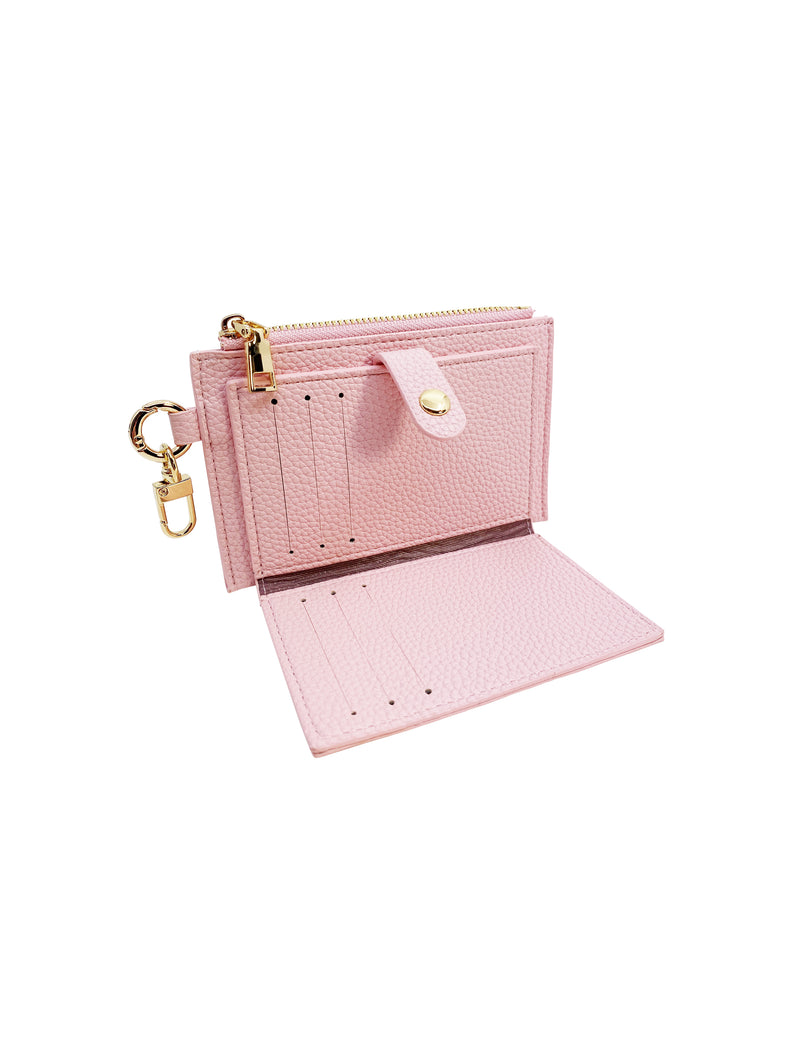 Card Holder Coin Zip Purse Pale Pink