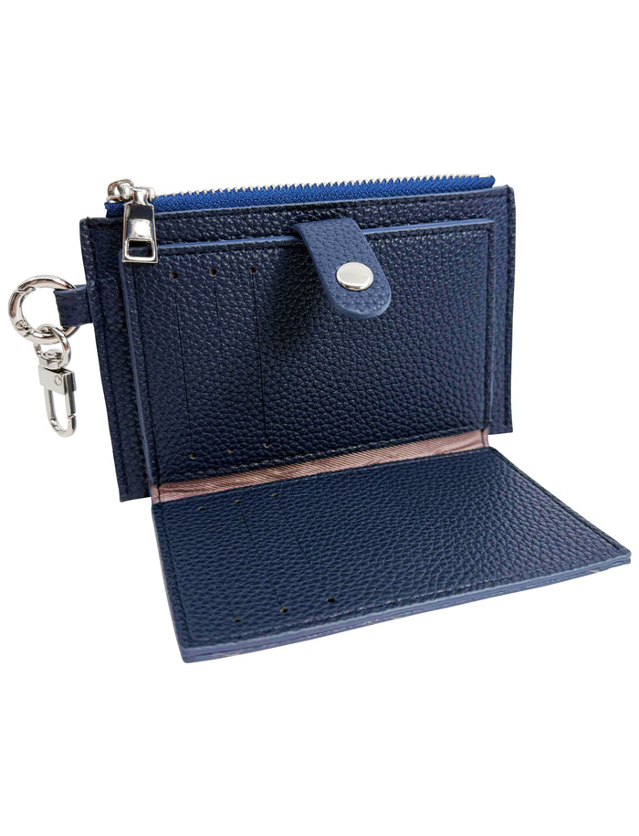 Card Holder Coin Zip Purse Blue