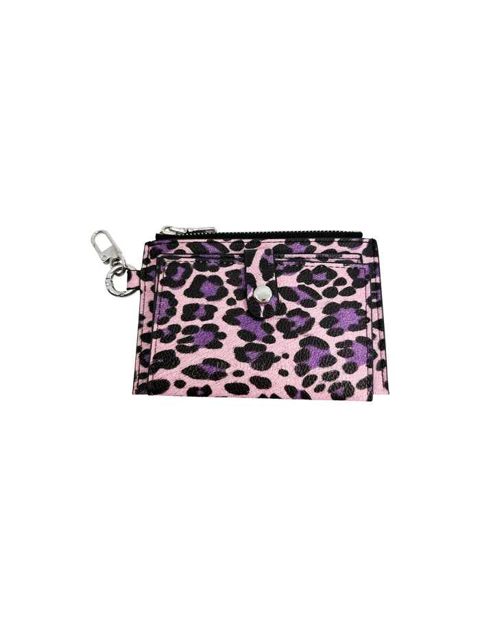 Card Holder Coin Zip Purse Pink Leo