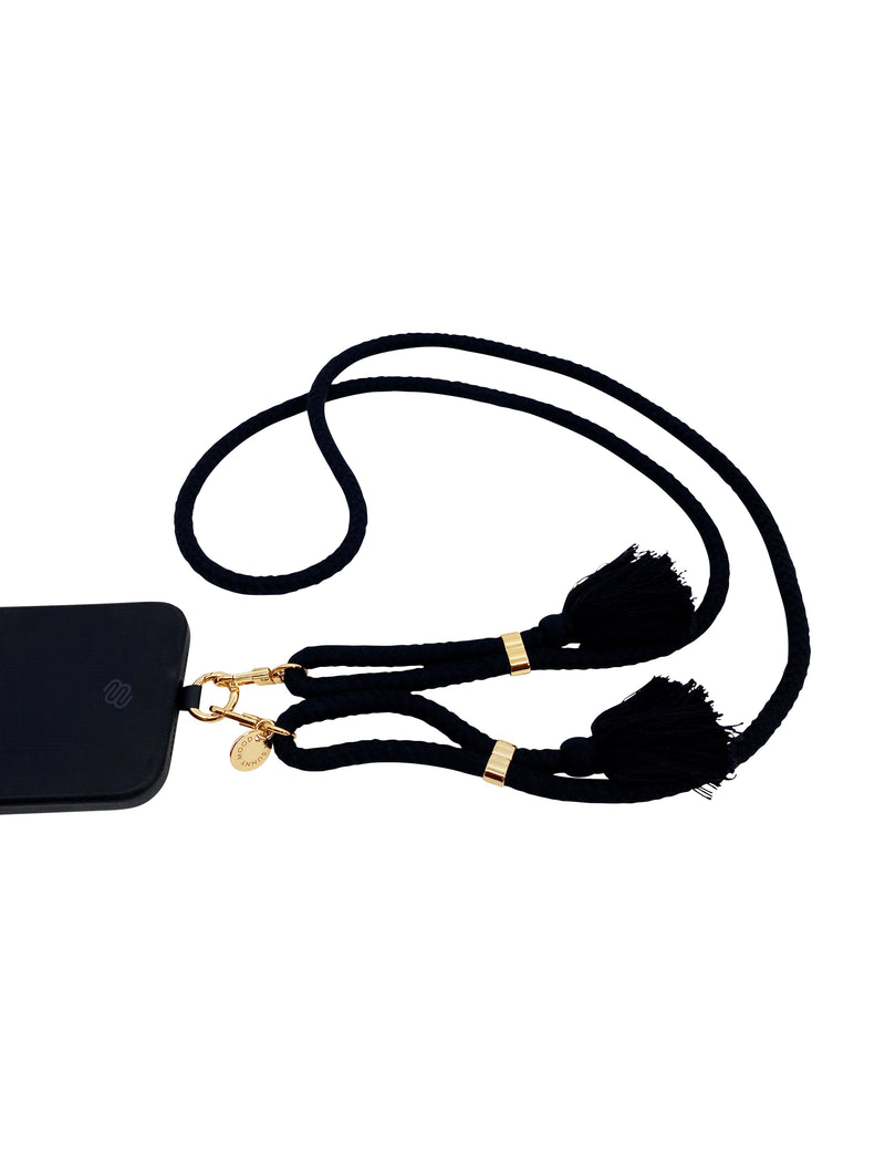 Siri Tassel Phone Strap Black