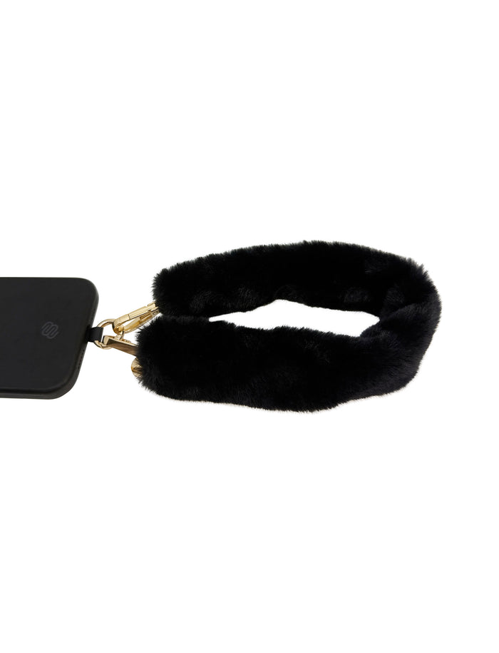 Fluffy Faux Fur Handle 40 cm Black
