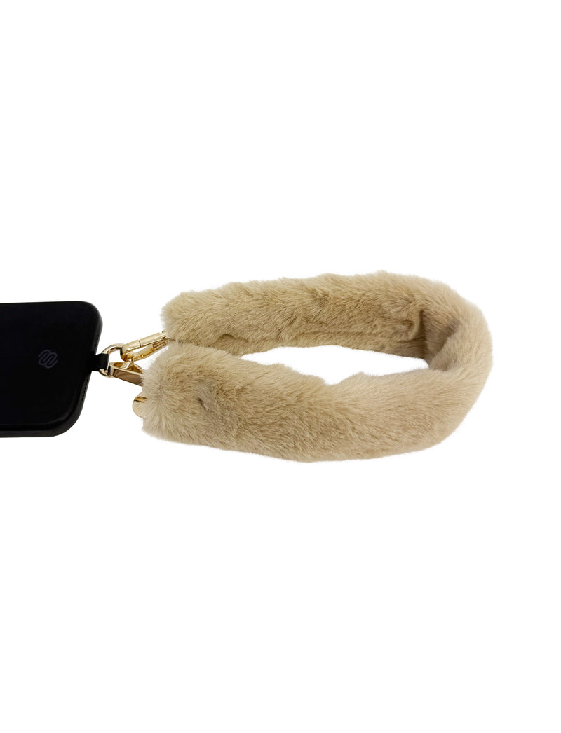Fluffy Faux Fur Handle 40 cm Beige