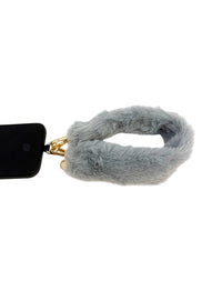 Fluffy Faux Fur Handle 40 cm Grey