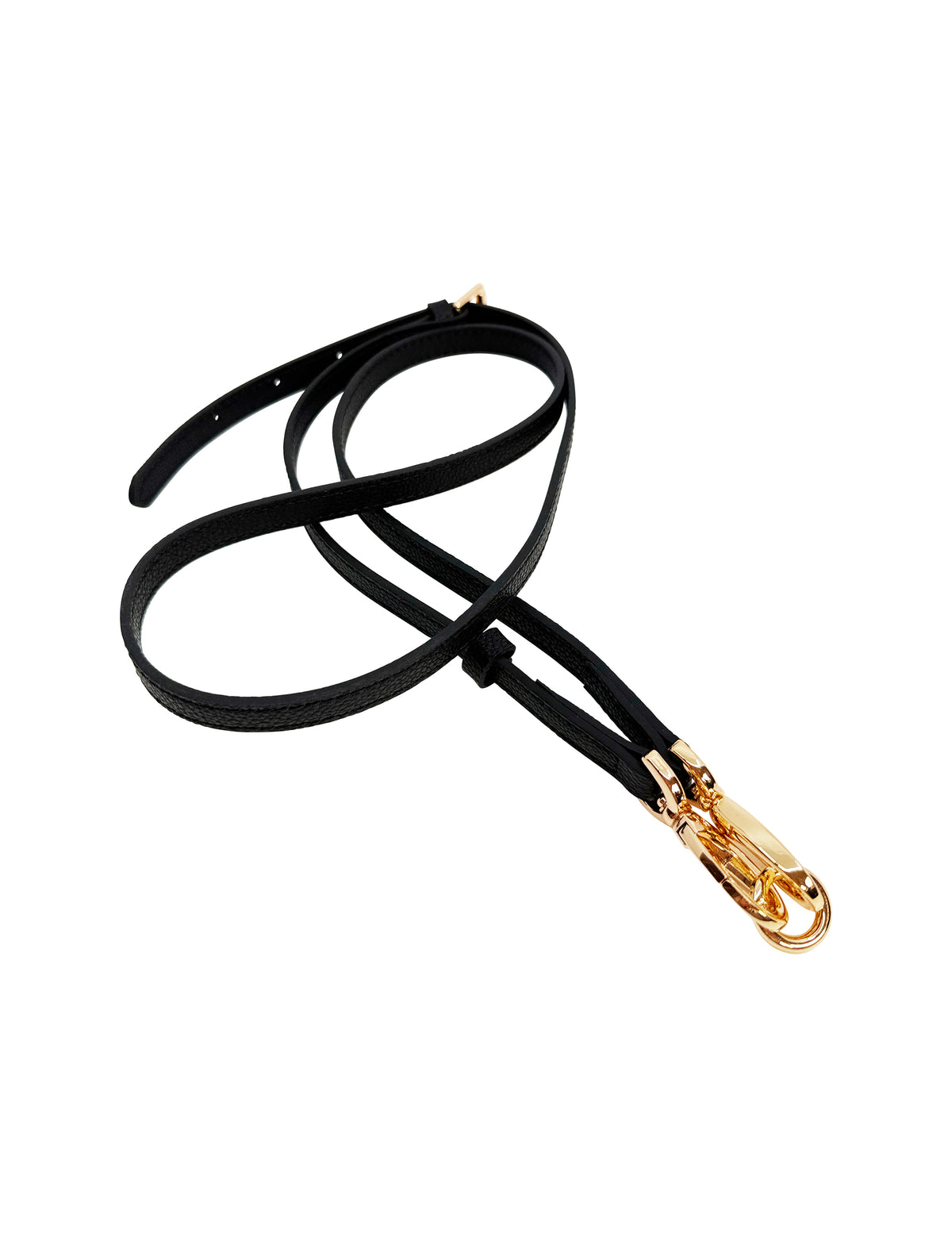 Galina Leather Strap Black Gold