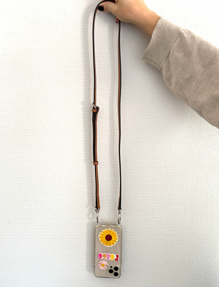 Galina Leather Strap Brown Silver