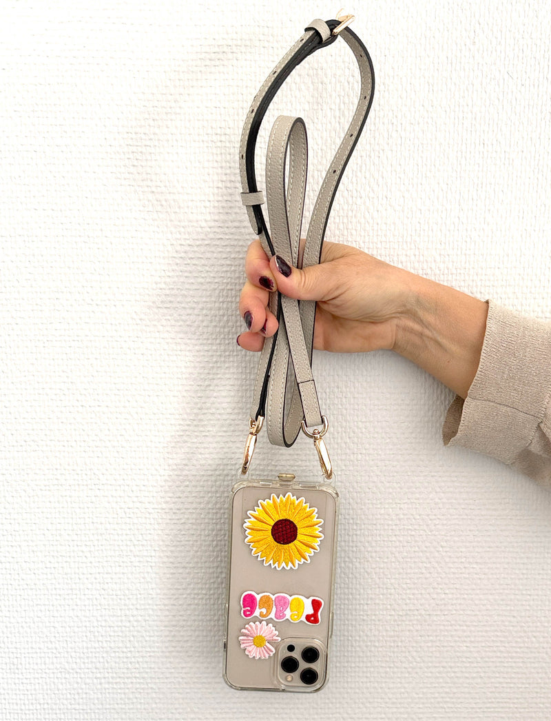 Galina Leather Strap Light Grey Gold