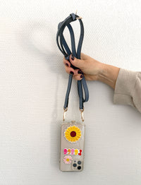 Galina Leather Strap GreyBlue Gold