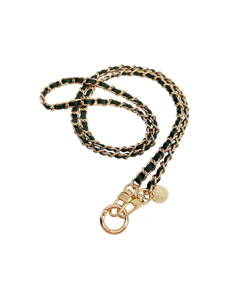 Dolores Chain Strap Dark Green Gold