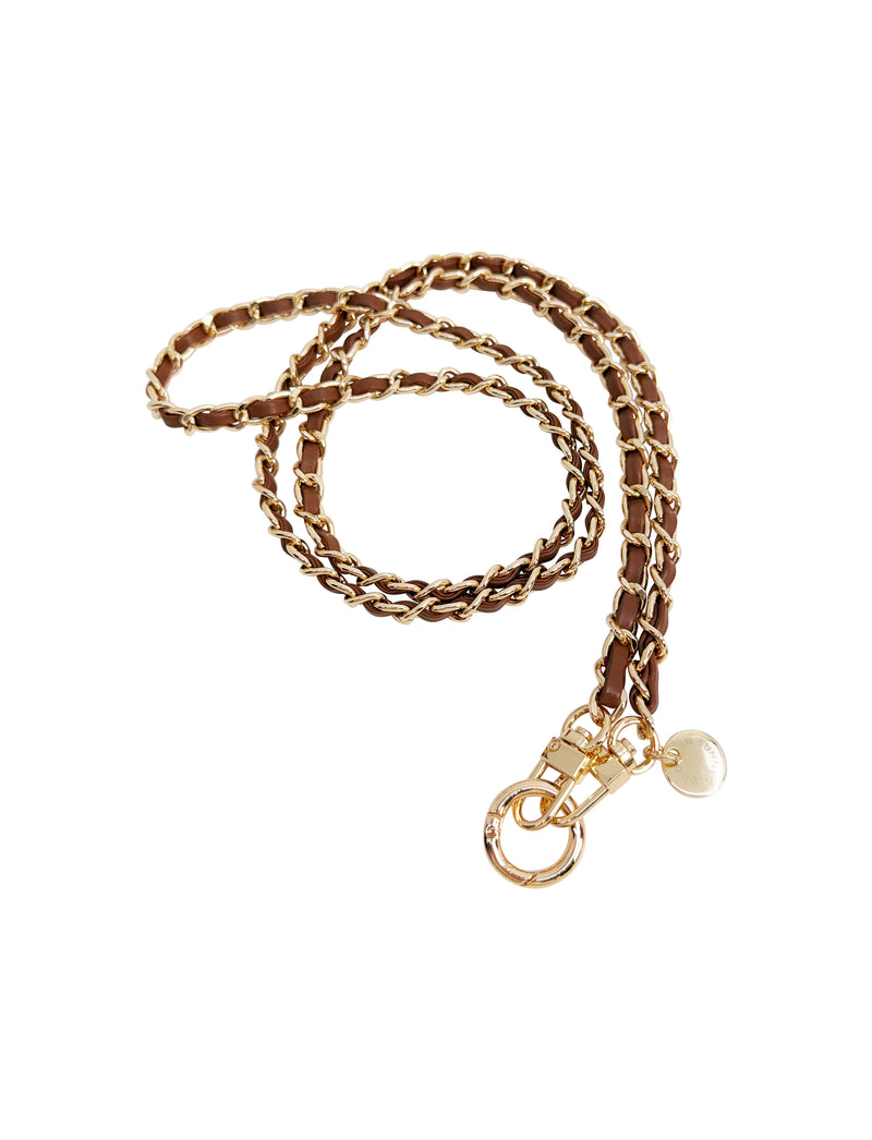 Dolores Chain Strap Brown Gold