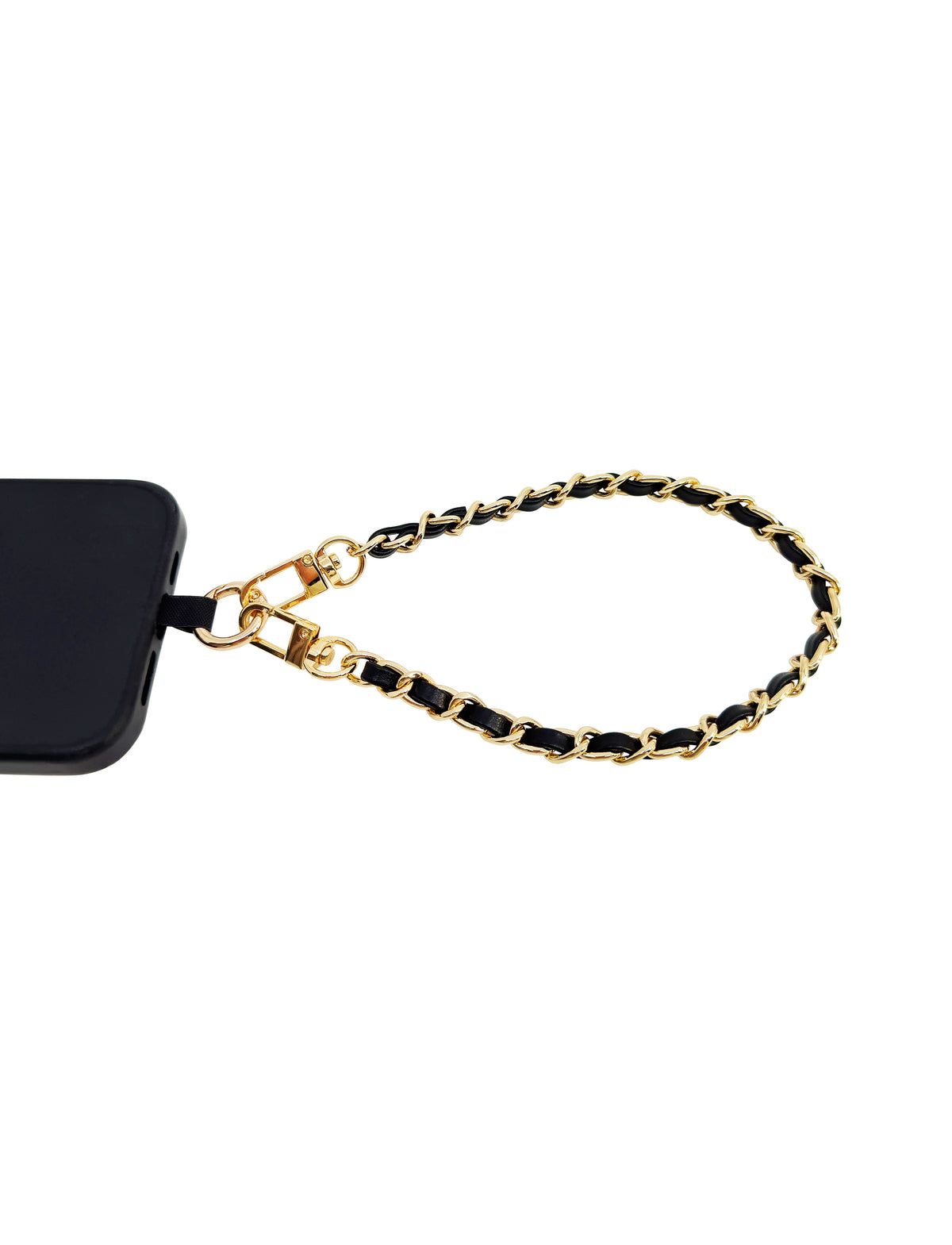 Dolores Chain Wristlet Black Gold