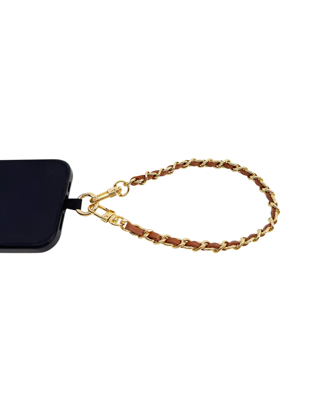 Dolores Chain Wristlet Brown Gold