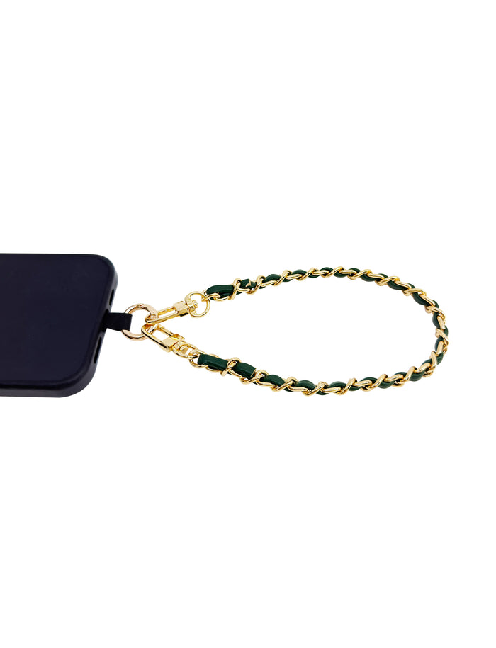 Dolores Chain Wristlet Dark Green Gold