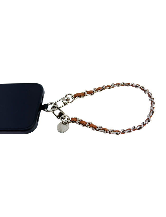 Dolores Chain Wristlet Brown Silver