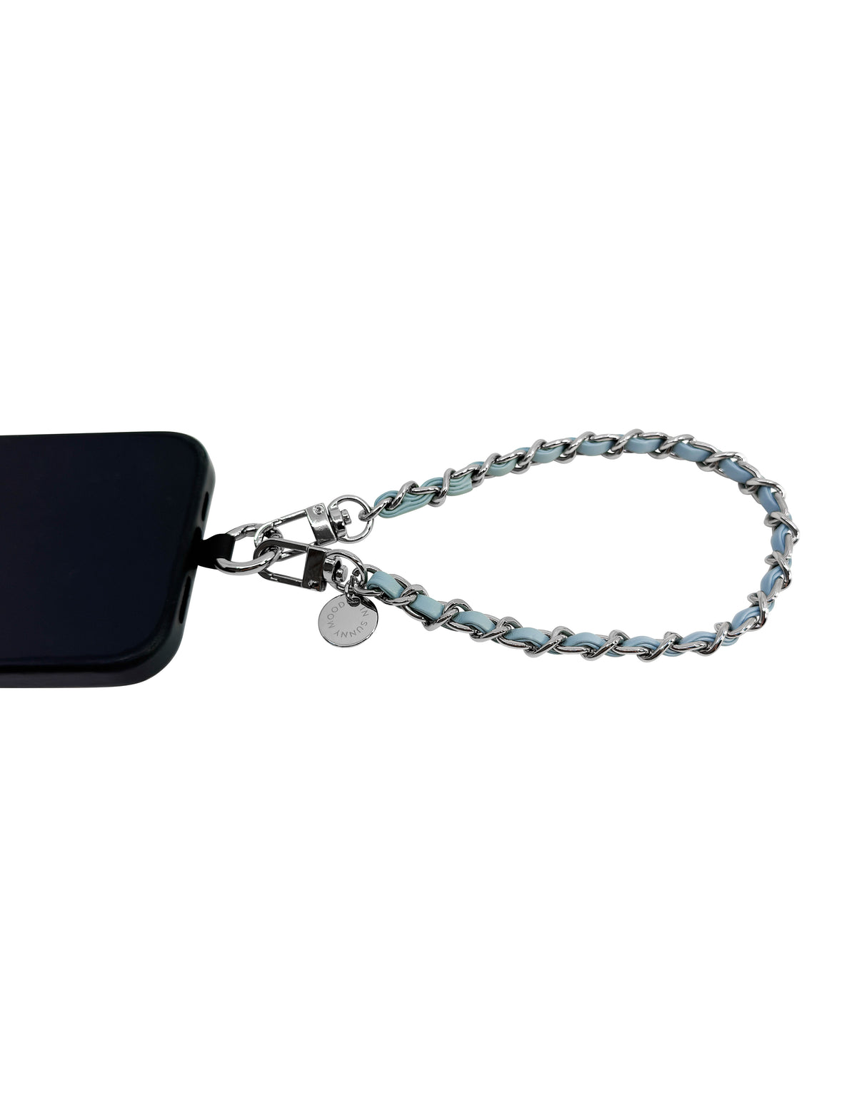 Dolores Chain Wristlet Light Blue Silver