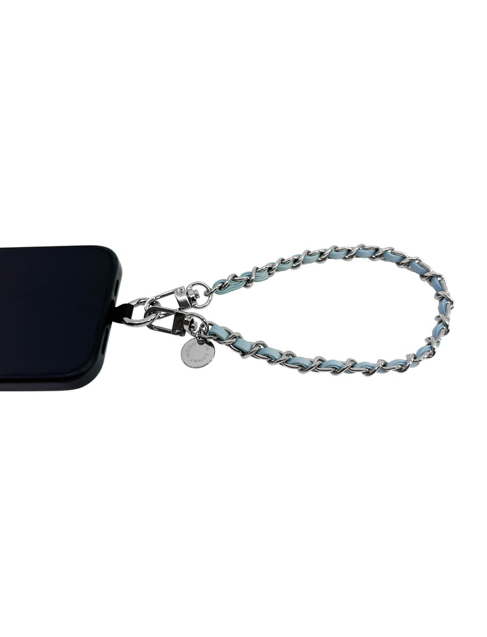 Dolores Chain Wristlet Light Blue Silver
