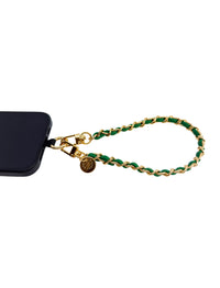 Dolores Chain Wristlet Green Gold