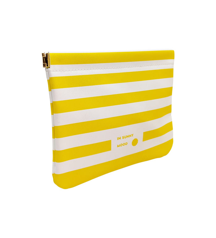 Sunny Snap Pouch Med Stripe Yellow
