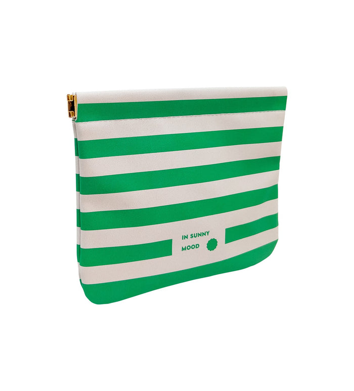 Sunny Snap Pouch Med Stripe Green